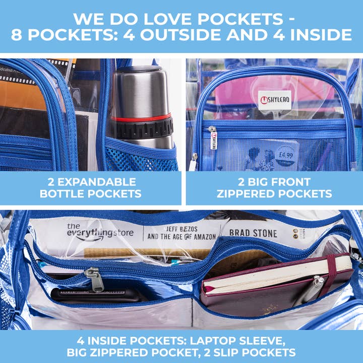 Rhino bleu Sac à dos transparent pour l'école XL | Top YKK® Zip | Blue Rhino en vente sur Faire7