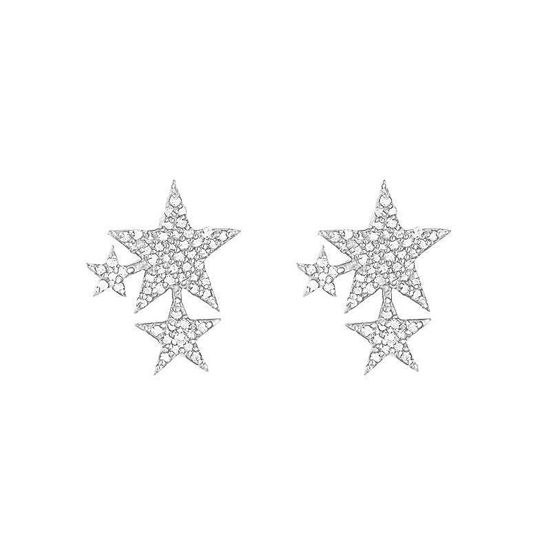 Ashley Schenkein Jewelry Design - Wholesale Stud/Post Earrings - Brooklyn Diamond Pavé Triple Star Studs3