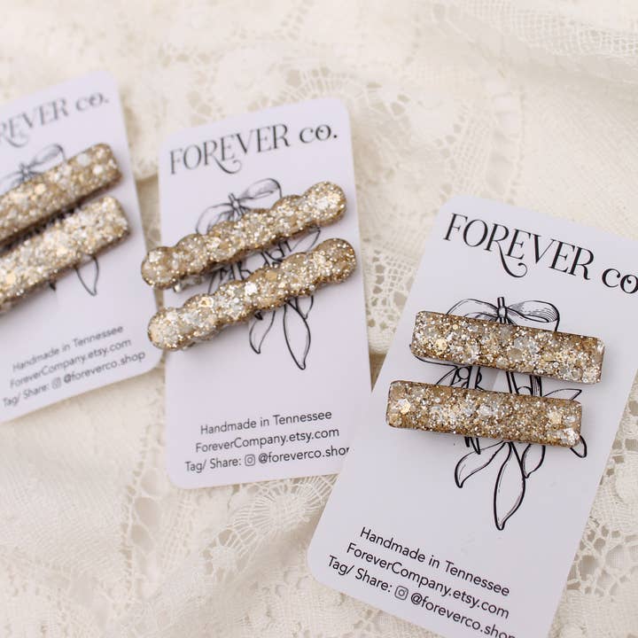 Zware metalen goud zilveren haarclips: Glanzende haarspeld voor wholesale door Forever Company