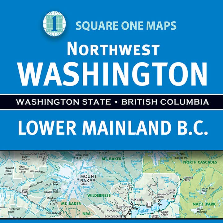Northwest Washington and Lower Mainland British Columbia Map för wholesale av Square One Maps