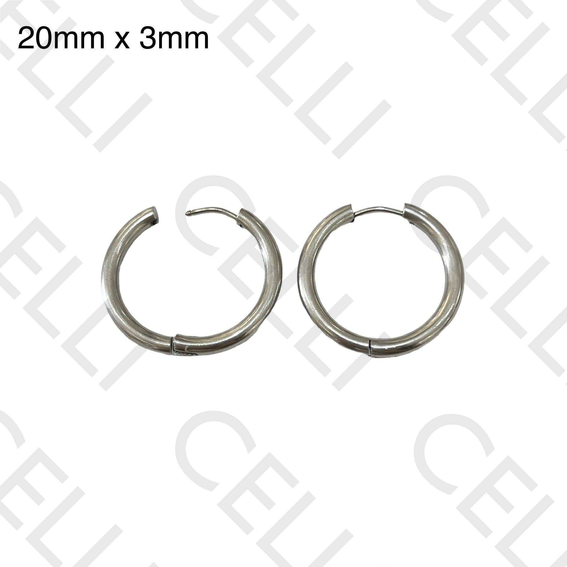 Celli Biju - Wholesale Hoop Earrings - Steel Hoop Earrings - simple 3mm13