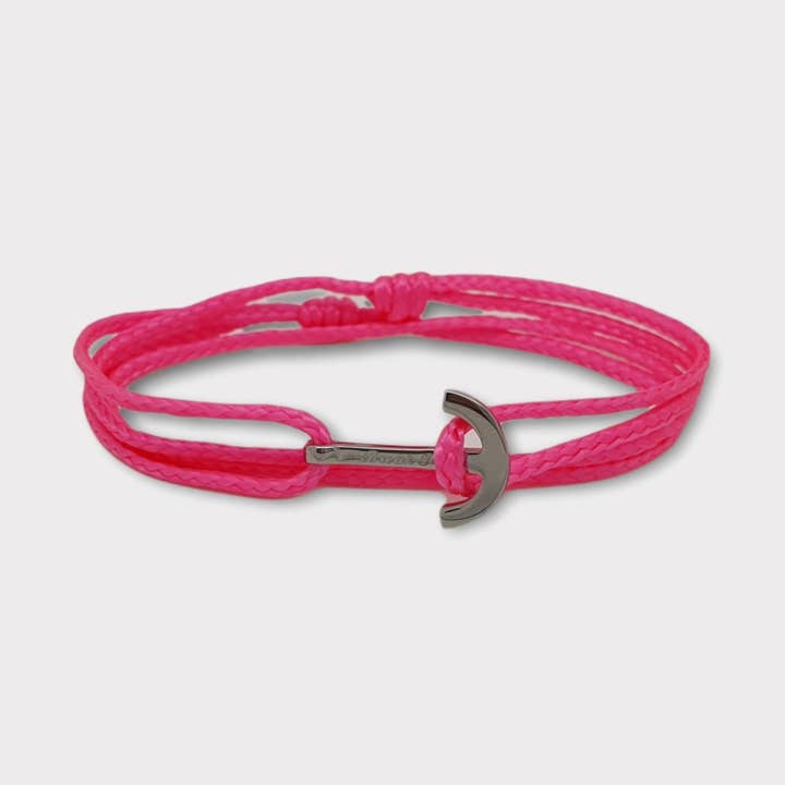 YACHT CLUB mini pulseira de âncora rosa neon (YCM16) por atacado de Break Time