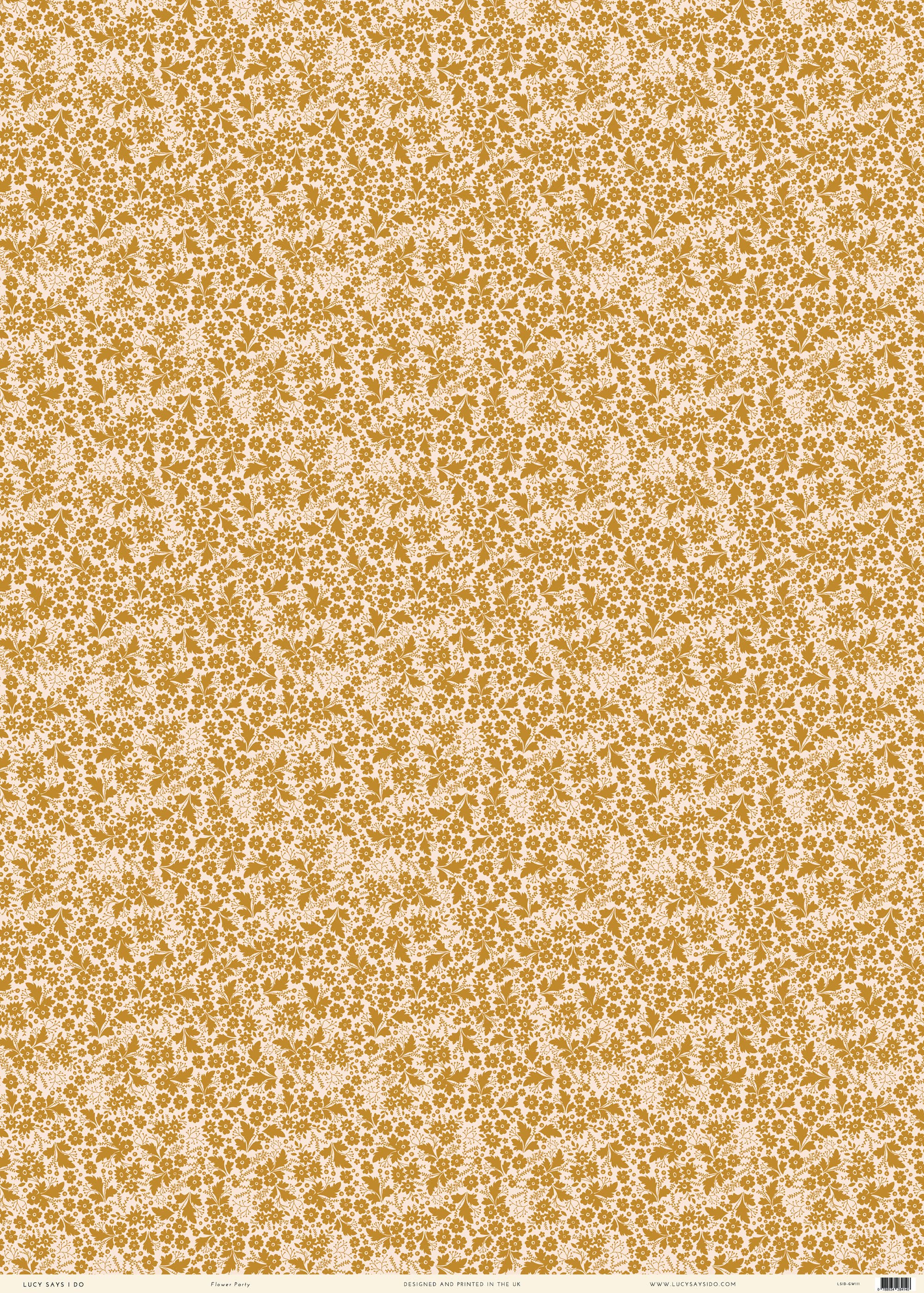 Lucy says I do – wholesale Flat wrap – Golden Secret Garden Print Gift Wrap5