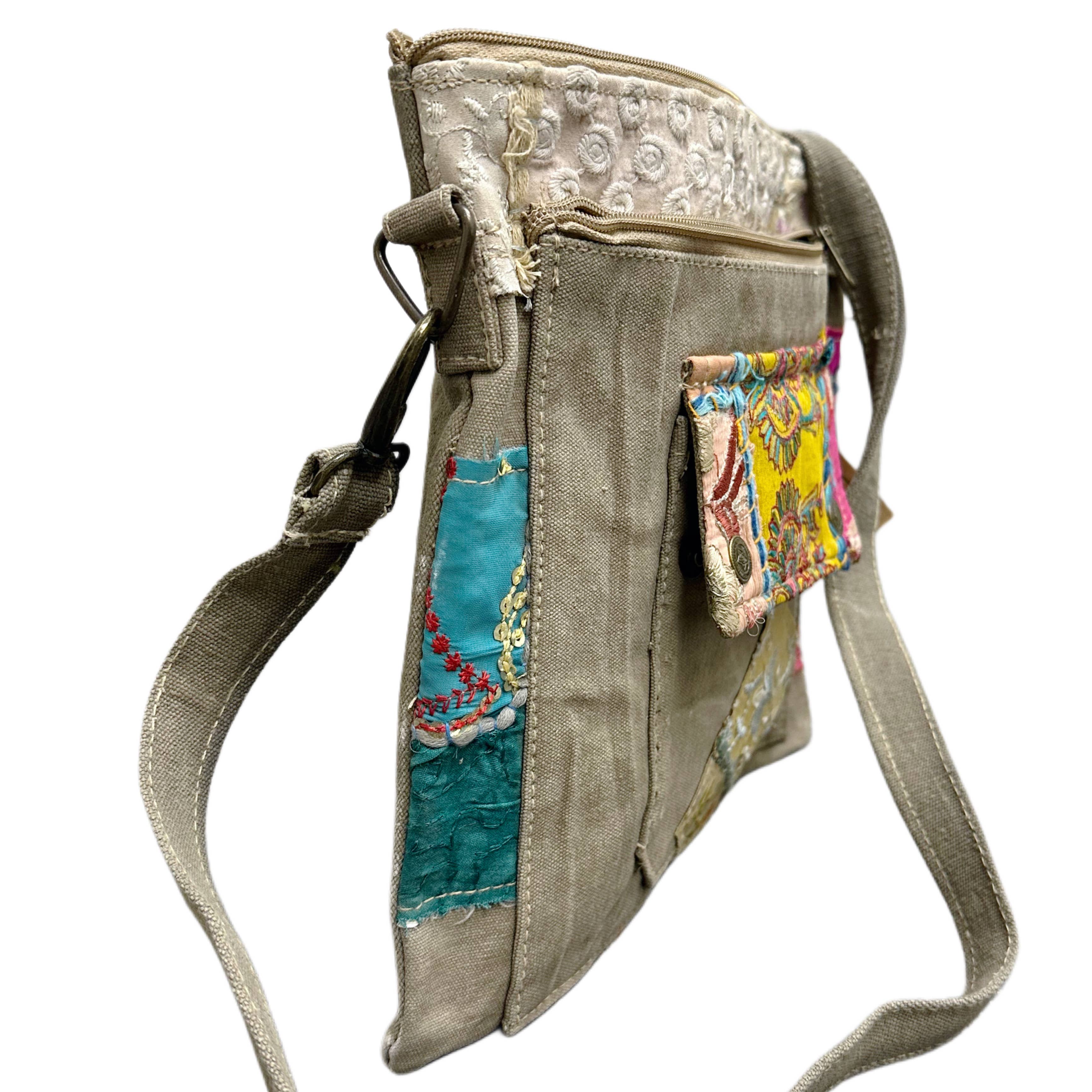 Vintage Addiction - Wholesale Crossbody Bag - Women's - Vintage Fabric & Recycled Military Tent Crossbody2