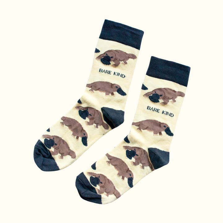 Platypus Socks | Bamboo Socks | Pastel Yellow Socks for wholesale by Bare Kind Socks