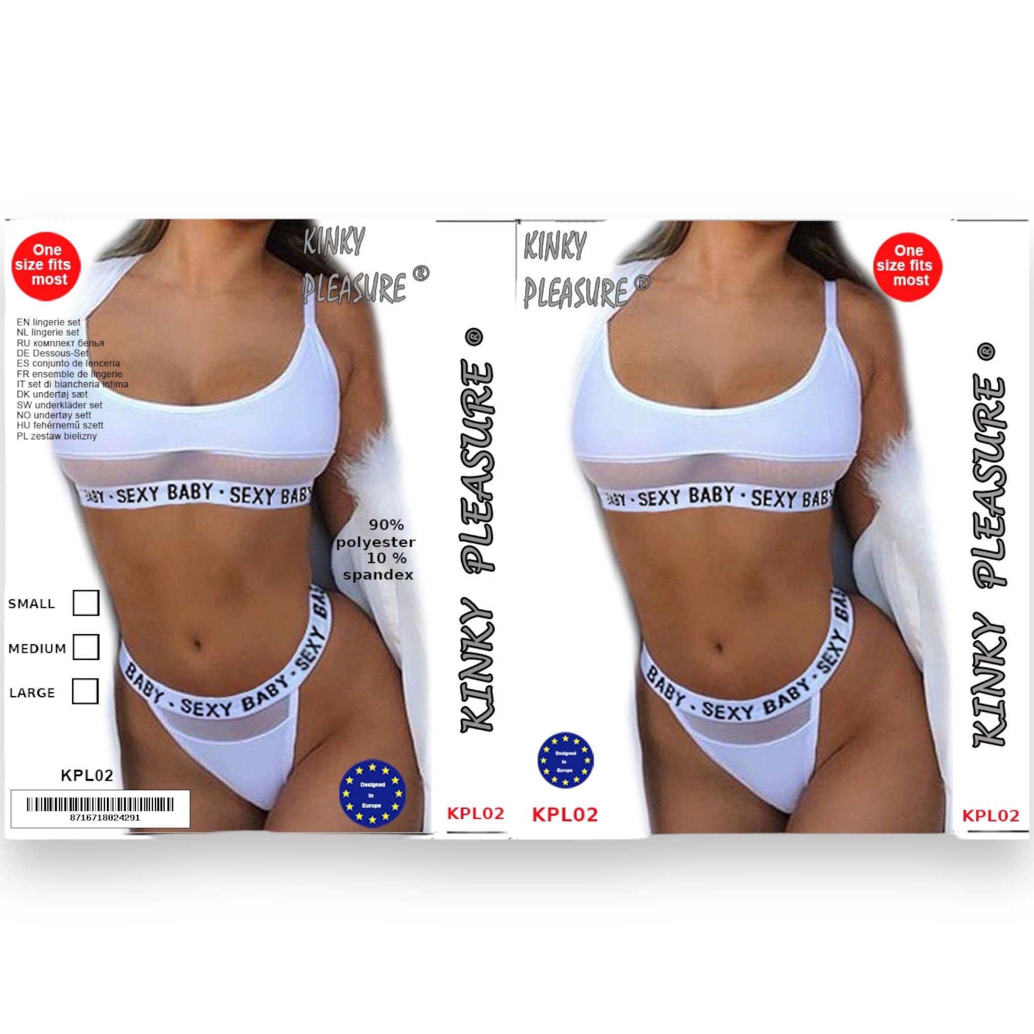 Kinky Pleasure - Wholesale Lingerie Set - Women's - Kinky Pleasure - KPL02 - Sexy Lingerie - One Size Fits Most - 3 Sizes - 2 Colors - 1 Piece1