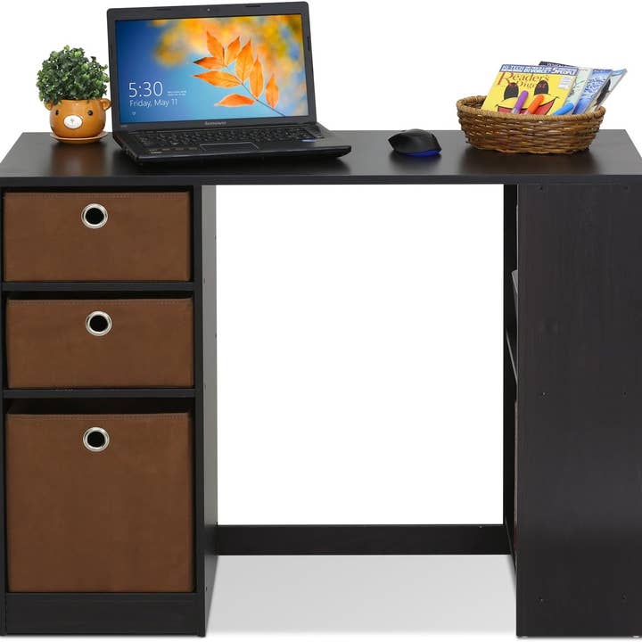 ShipItFurniture - Wholesale Desk Set - Space-Saving Espresso Computer Writing Desk with Storage
