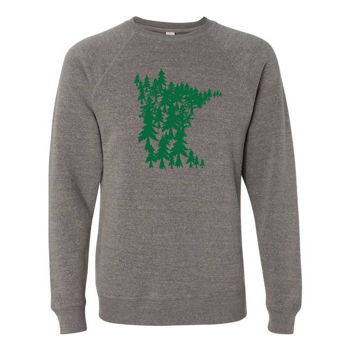 Minnesota Green Trees Sweatshirt mit Rundhalsausschnitt für den Großhandel von Minnesota Awesome