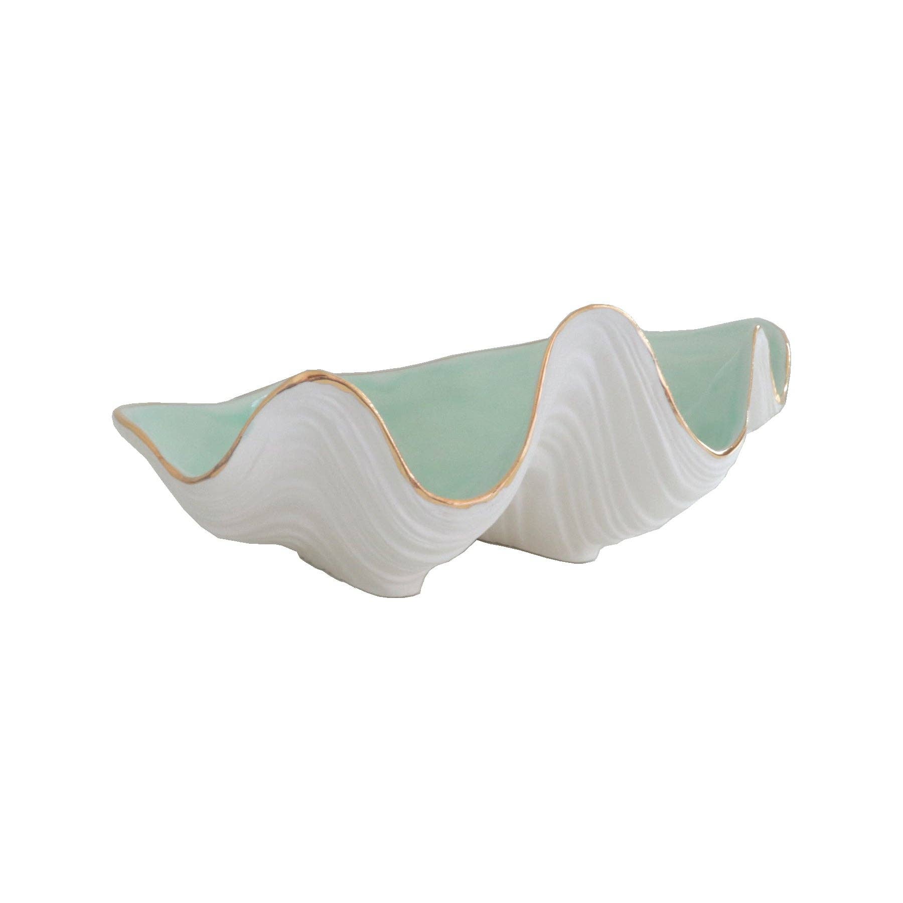 Lo Home | Ruby Clay - Wholesale Decorative Plate/Dish/Bowl - Clam Shell Bowl with 22K Gold Accent12