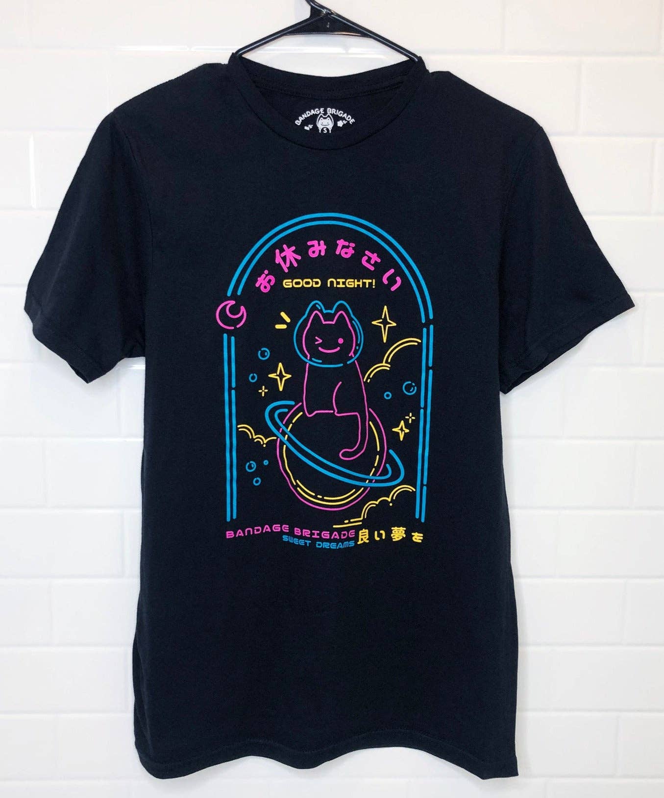 Bandage Brigade - Wholesale Screen Printed T-Shirt - Unisex - Goodnight Cat Tee1