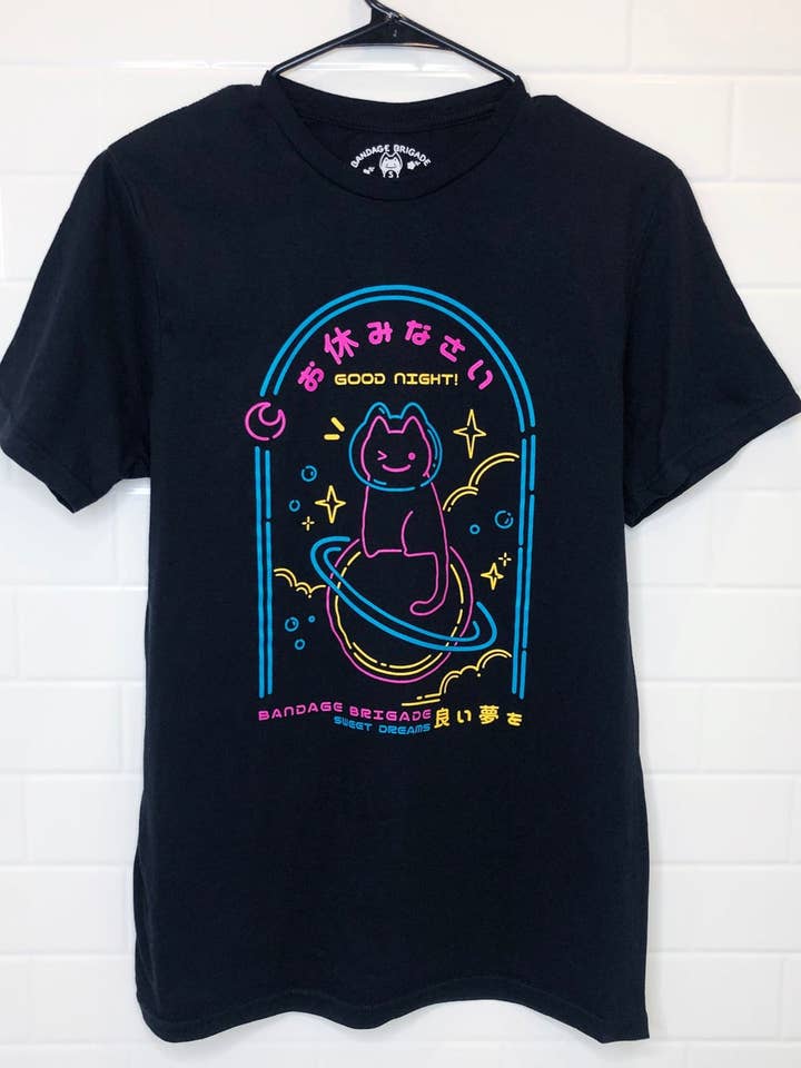 Bandage Brigade - Wholesale Screen Printed T-Shirt - Unisex - Goodnight Cat Tee1