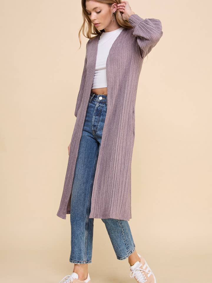 ISC1302 Macaron Pleated Cardigan Mocha for wholesale by If She Loves