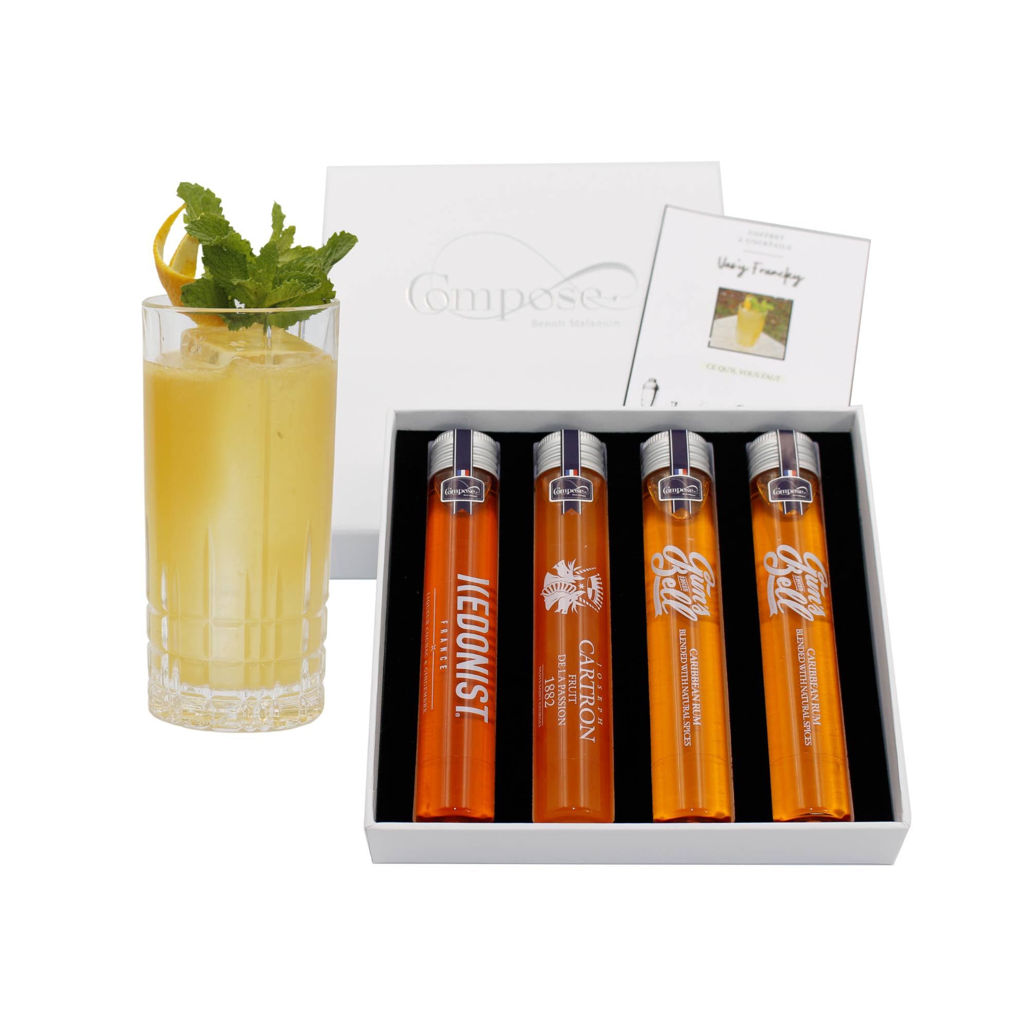 Compose - Vente Mélange/sirop pour cocktails - Coffret Cadeau 2 Cocktails "Vas' Y Francky"