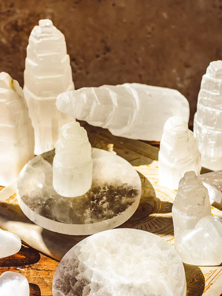 Selenite Towers – Crystals (Small, Medium & Large) for wholesale by Mindful Living Co.