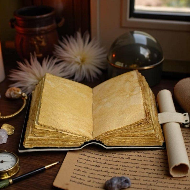 Leatherooze - Vente Journal intime - Journal vintage en cuir – Livre des Ombres Arbre de Lune7