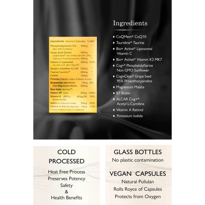 BioTech Life Sciences - Wholesale Oral Supplement/Vitamin - IQ2 NMN - Brain & Heart Health - Grow New Brain Cells