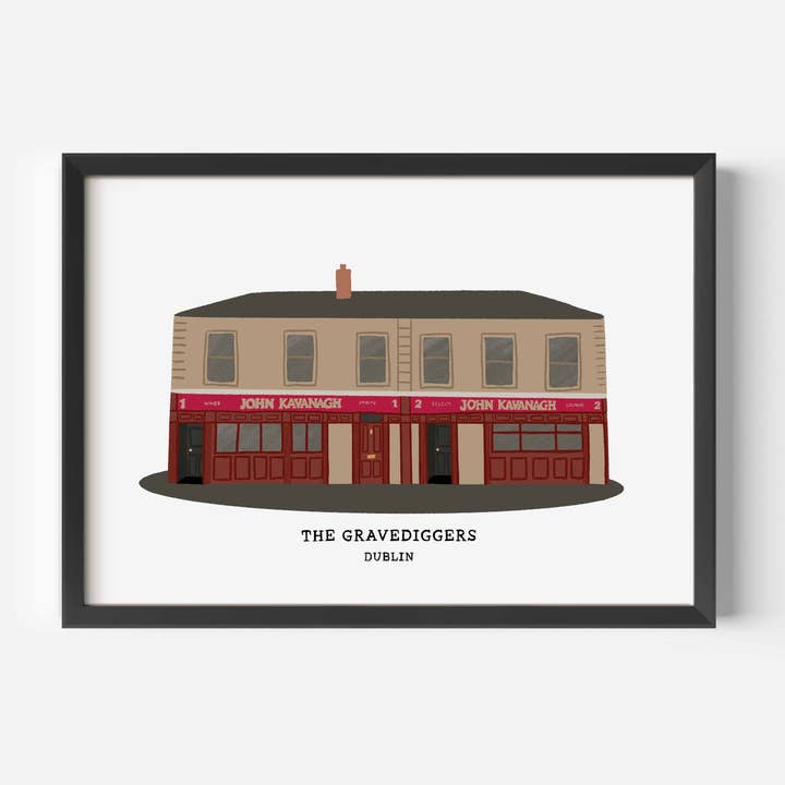 John Kavanagh The Gravediggers Pub Print A4 for wholesale by Breeze & Bubbles