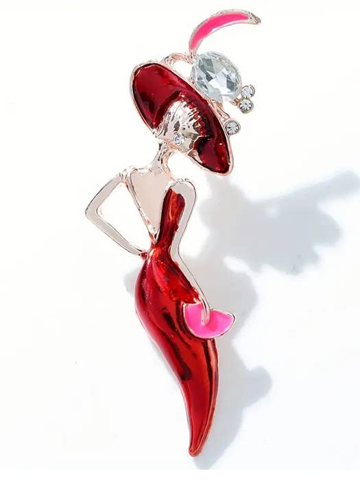 ( V232 ) LADY BROOCH for wholesale by Jewelry Max