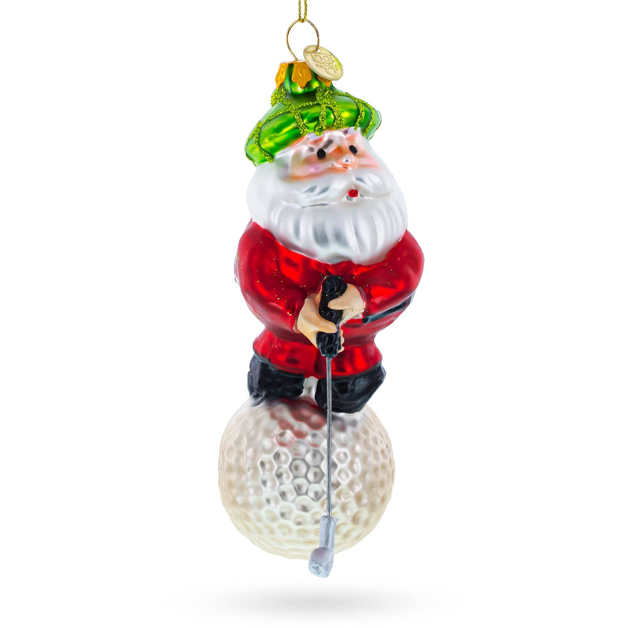 BestPysanky - Vendita all'ingrosso Decorazione - Ornamento in Vetro di Babbo Natale Giocatore di Golf1