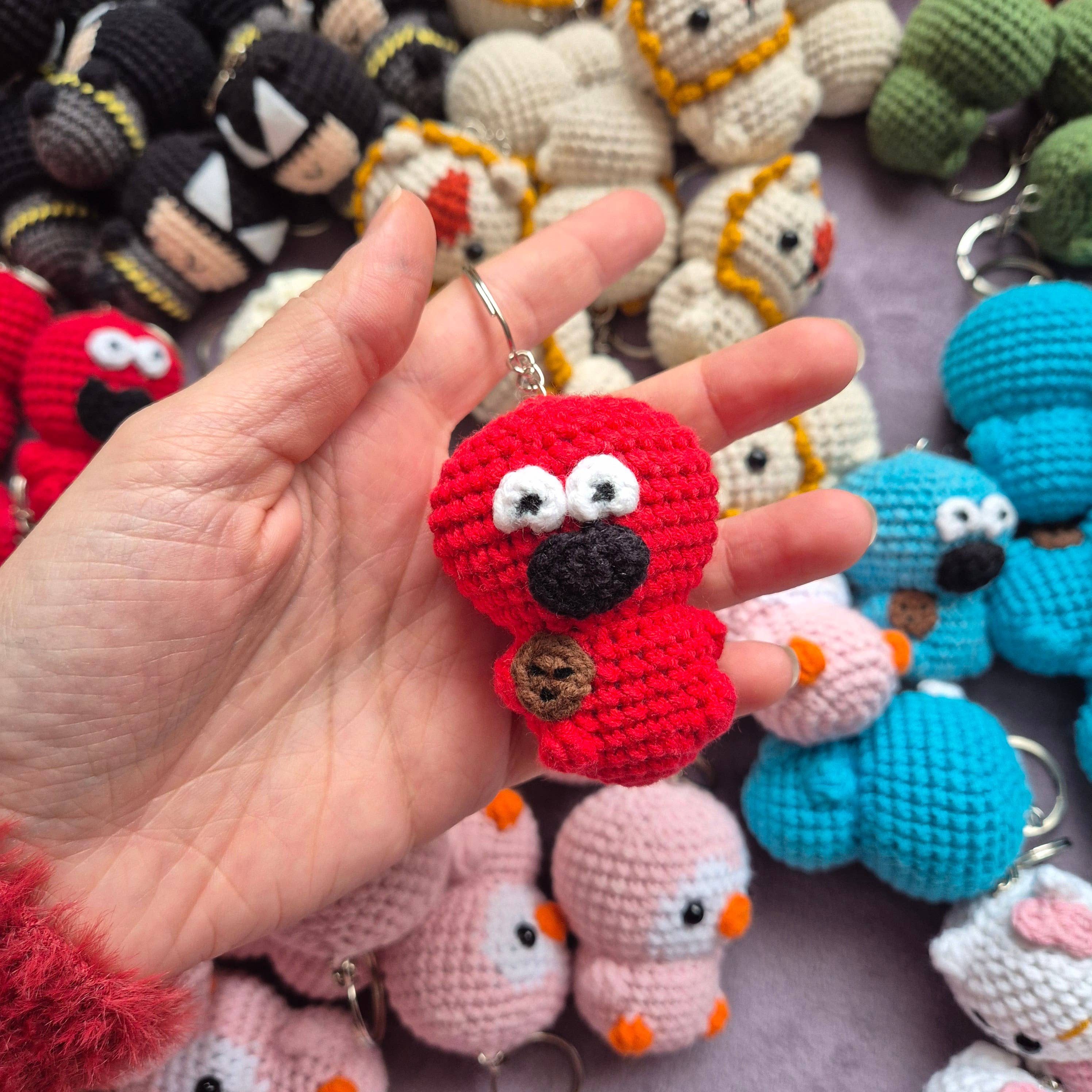 despinacrafting – Porta-chaves - Unissexo por atacado – Chaveiro Amigurumi de Crochê em tamanho de dedo, Brinquedo de Pelúcia11