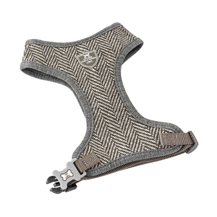 Hugo & Hudson - Wholesale Pet harness – Dog - Tweed Dog Harness - Grey Herringbone0