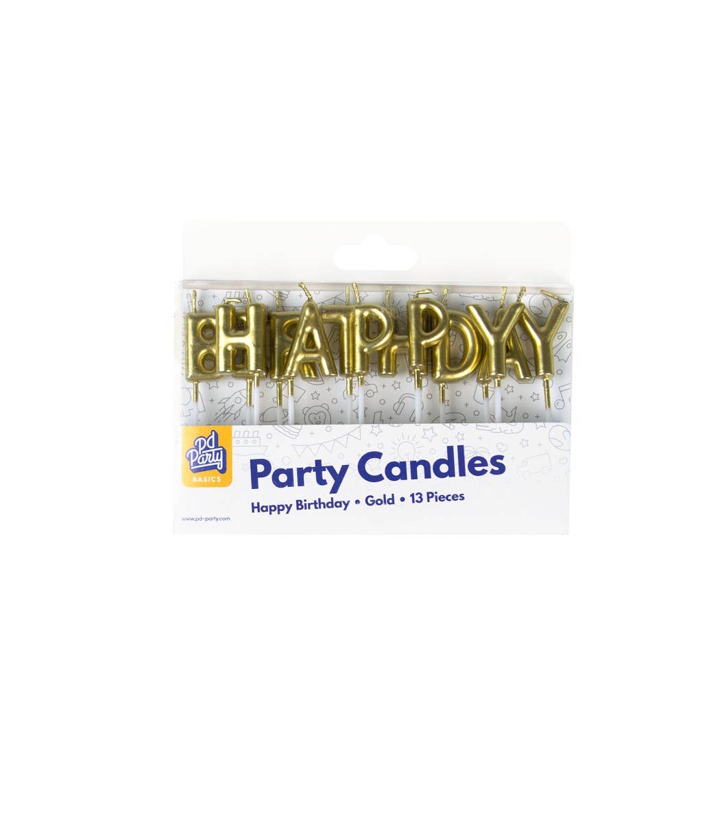 PD Party - Wholesale Cake Candle - Party candles - Happy birthday gold1