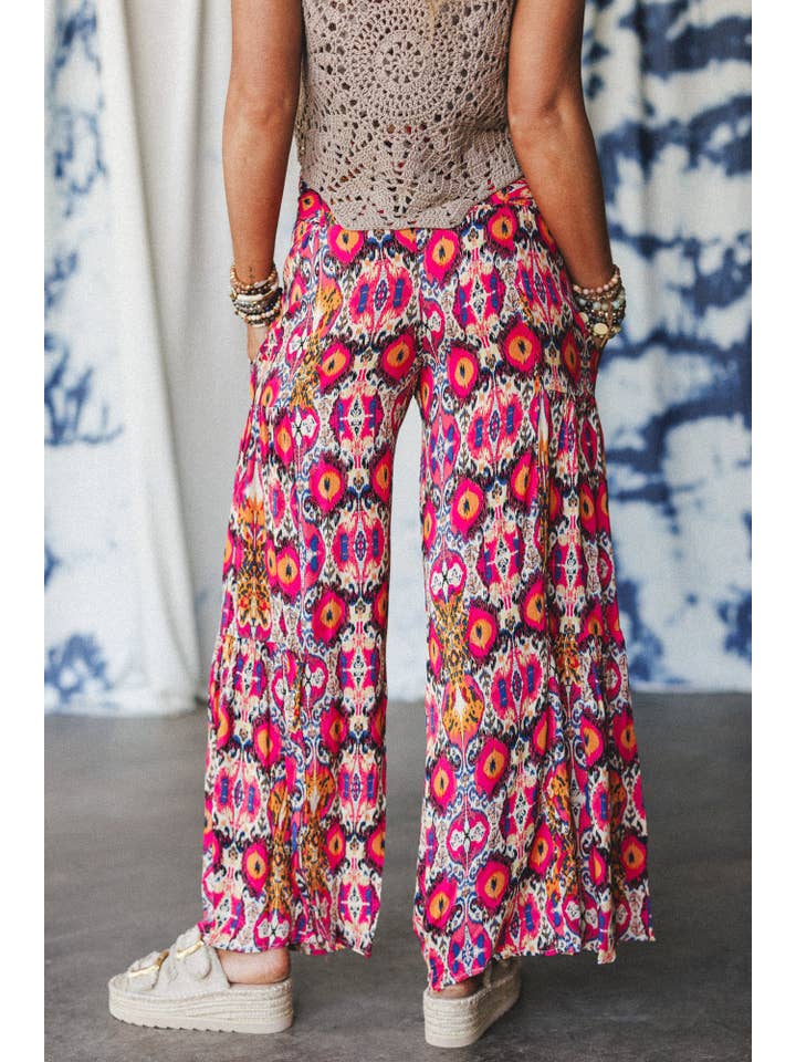 Three Bird Nest - Wholesale Pants - Women's - Secret Admirer Printed Pants - Pink Multi