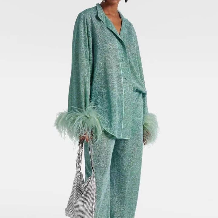 Feather Collar Top with Casual Pants Set and other Purchase Wholesale feather meal. Free Returns & Net 60 Terms on Faire trending on Faire.