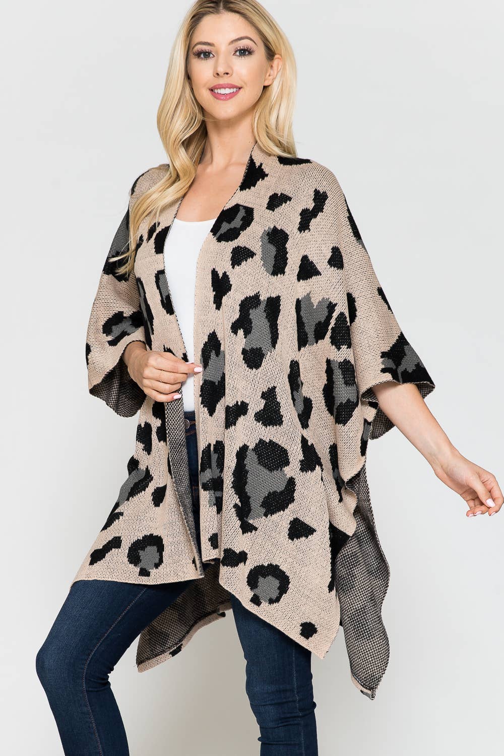 Justin & Taylor - Vendita all'ingrosso Kimono - Donna - Cardigan kimono Clarabelle con stampa leopardata8