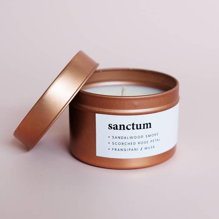 Keynvor Candle Co – wholesale Travel candles – Sanctum | small rose gold tin candle1