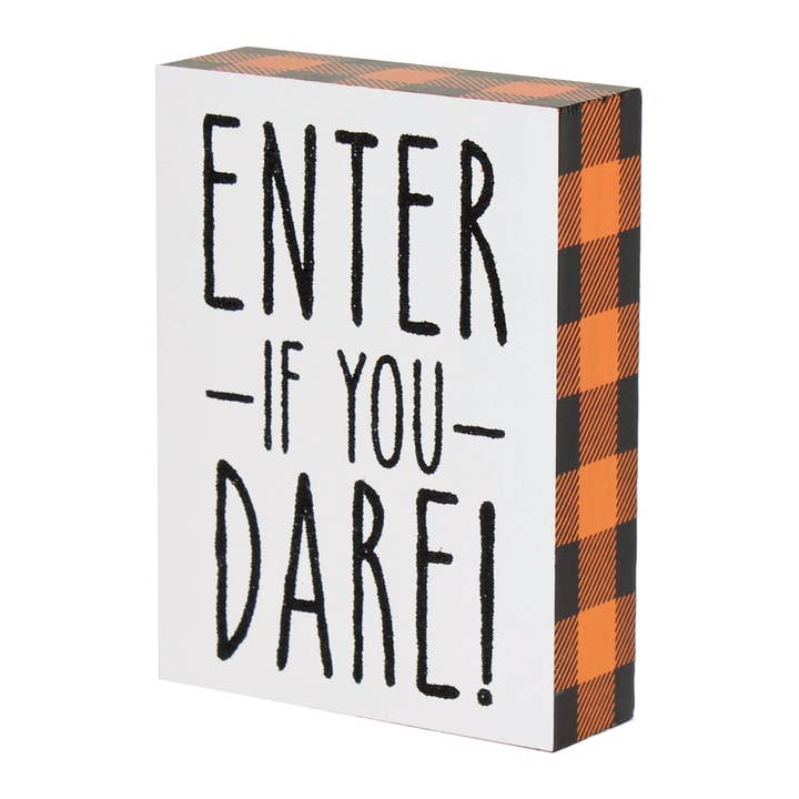 FR-9488 - Panneau en forme de bloc *Enter If You Dare Halloween pour la vente par Collins Painting & Design