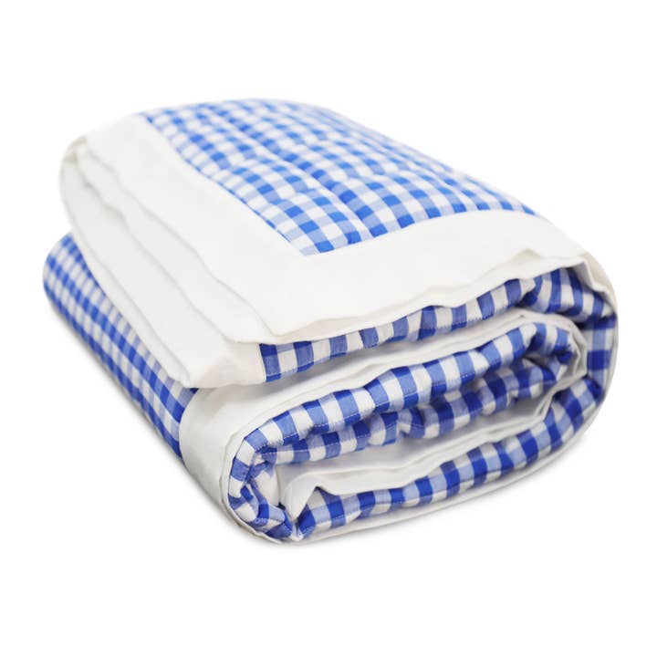 Amore Beauté - Wholesale Quilt - Blue White Gingham Cotton Quilt and Shams, Multiple Sizes