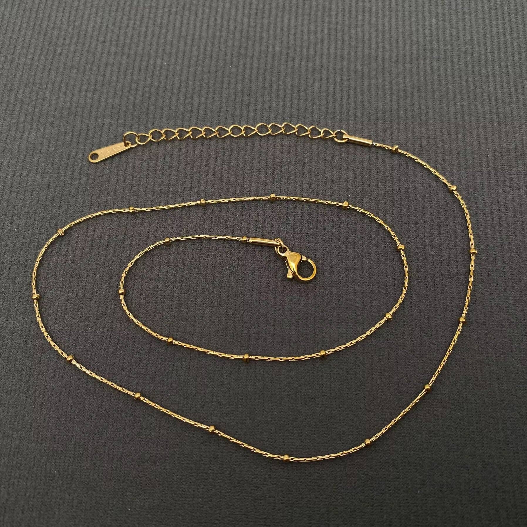 Mio Queena - Wholesale Extender Chain - DIY Accessories for Necklaces 18K Golden S.Steel Chain - FGS15