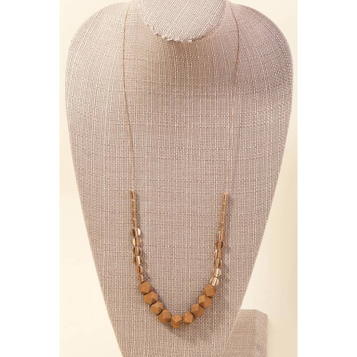 Anarchy Street - Wholesale Beaded/Pearl Necklace - Block Bead Charm Long Necklace