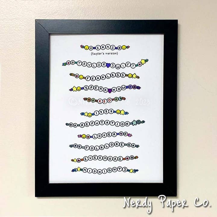 Pulseiras ERAS | Impressão artística por atacado de NERDY PAPER CO.