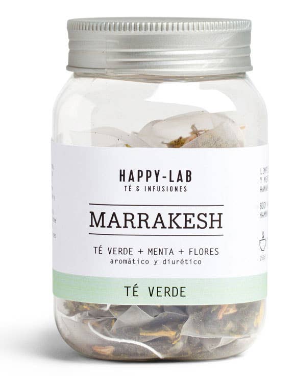 Gourmandise - Wholesale Health/Detox Tea - Green tea and mint Happy-Lab Marrakesh Pot 14 pyramids