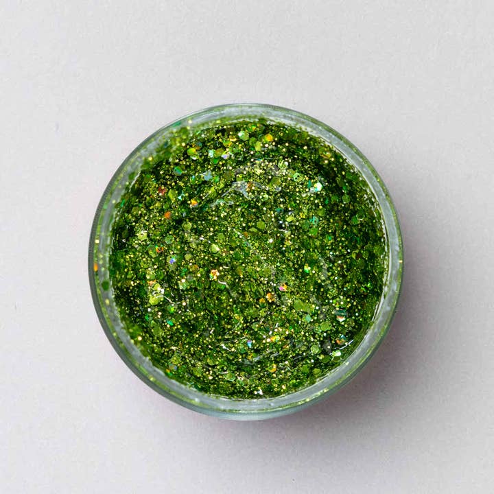 "Evergreen" Sage Green Glitter Gel - Hair, Face, and Body for wholesale by Galexie Glister