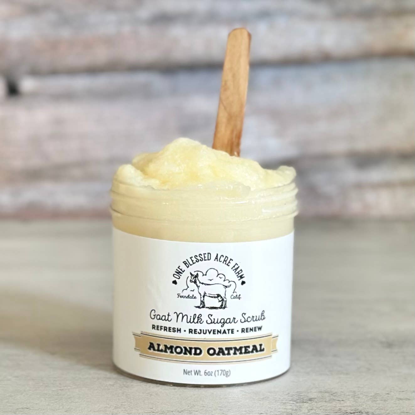 One Blessed Acre Farm - Vente Gommage/exfoliant pour le corps - Gommage au sucre au lait de chèvre émulsifié à l'avoine et aux amandes4