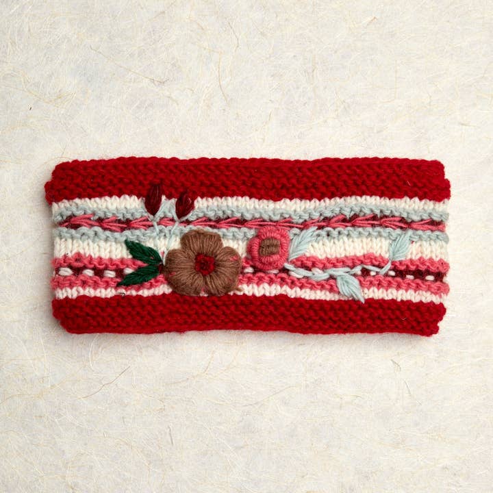 By Many Hands - Wholesale Fashion Headband - Women's - Color Block Hygge Holiday Knit Headband0