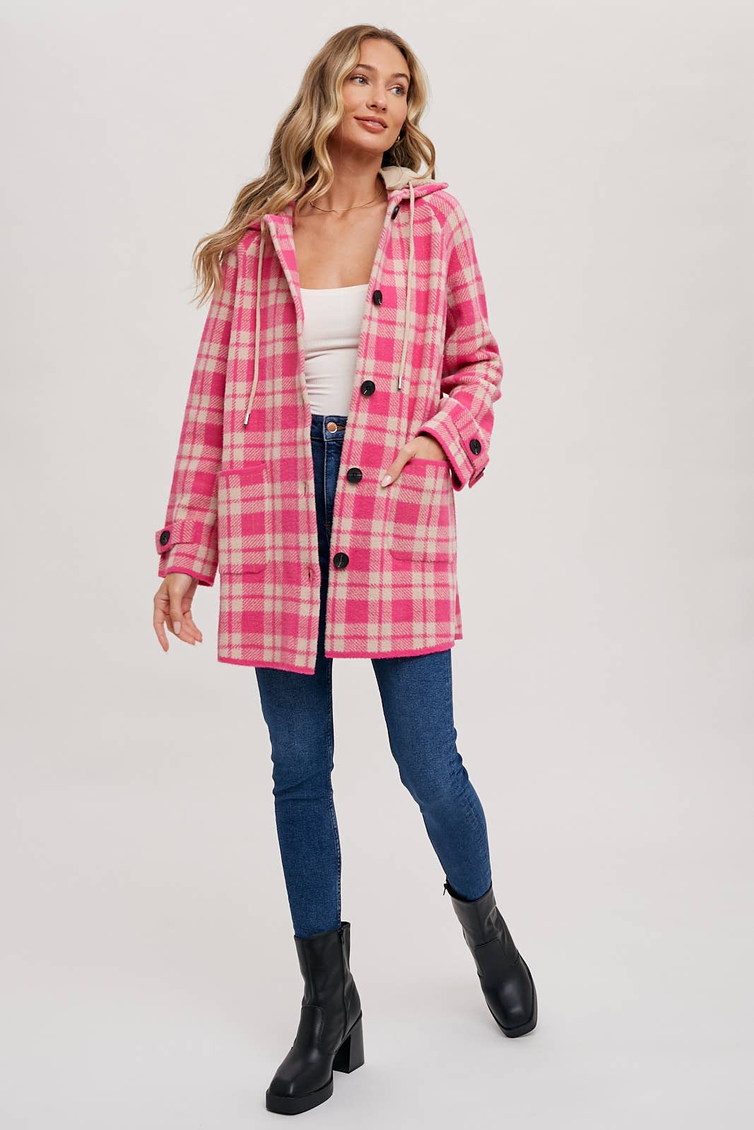 Bluivy - Wholesale Jacket - Women's - PLAID HOODIE JACKET9