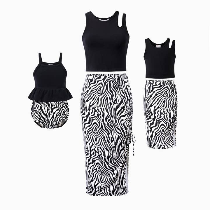 Black & Leopard Panel Dress – Mom & Me for wholesale by PatPat Matching