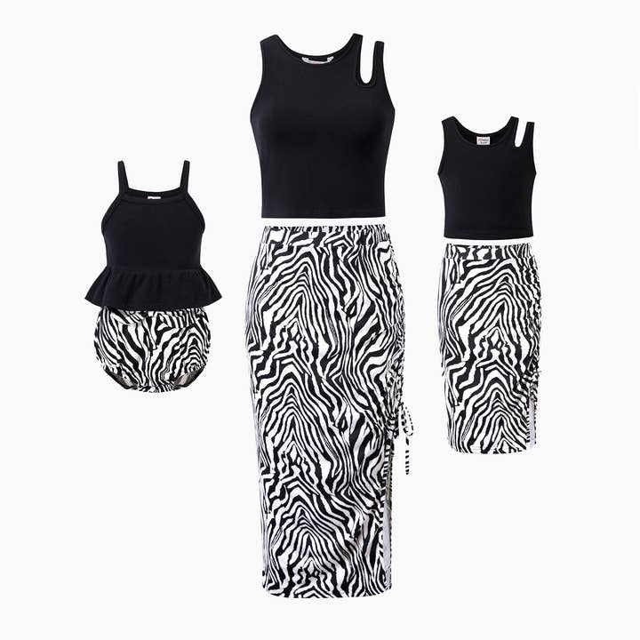 Black & Leopard Panel Dress – Mom & Me for wholesale by PatPat Matching