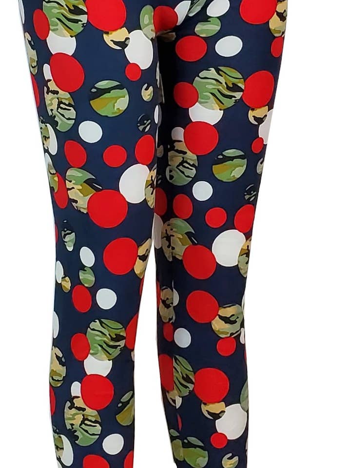 Dehnbare weiche Leggings, Einheitsgröße, Tarnmuster mit Punkten (LG-803) für den Großhandel von Imagine Imports