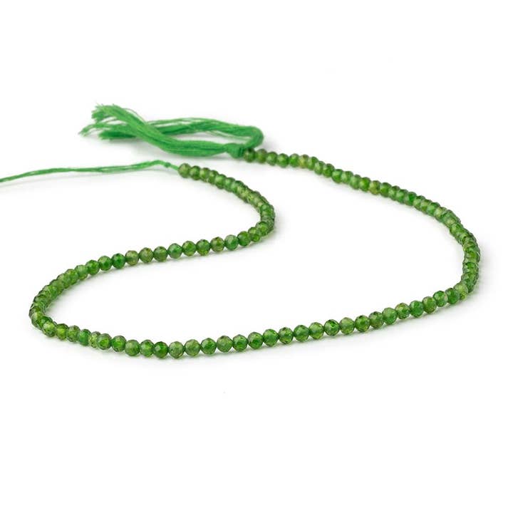 Beads of Cambay - Wholesale Beads - 3mm Chrome Diopside Micro Faceted Round Beads 12.5 inch 108 pieces AA2
