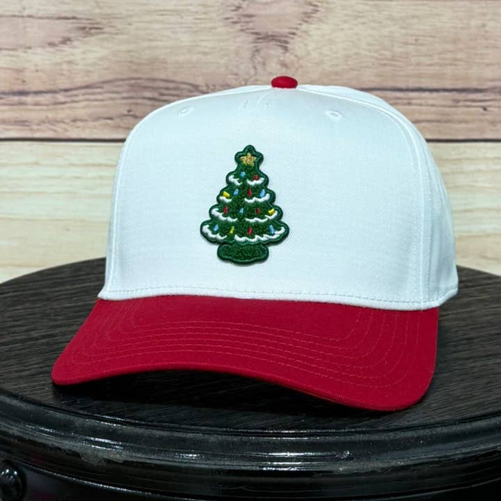 Patch en chenille sapin de Noël vintage | Original LC Elizabeth | Casquette trucker patch pour la vente par LC Elizabeth