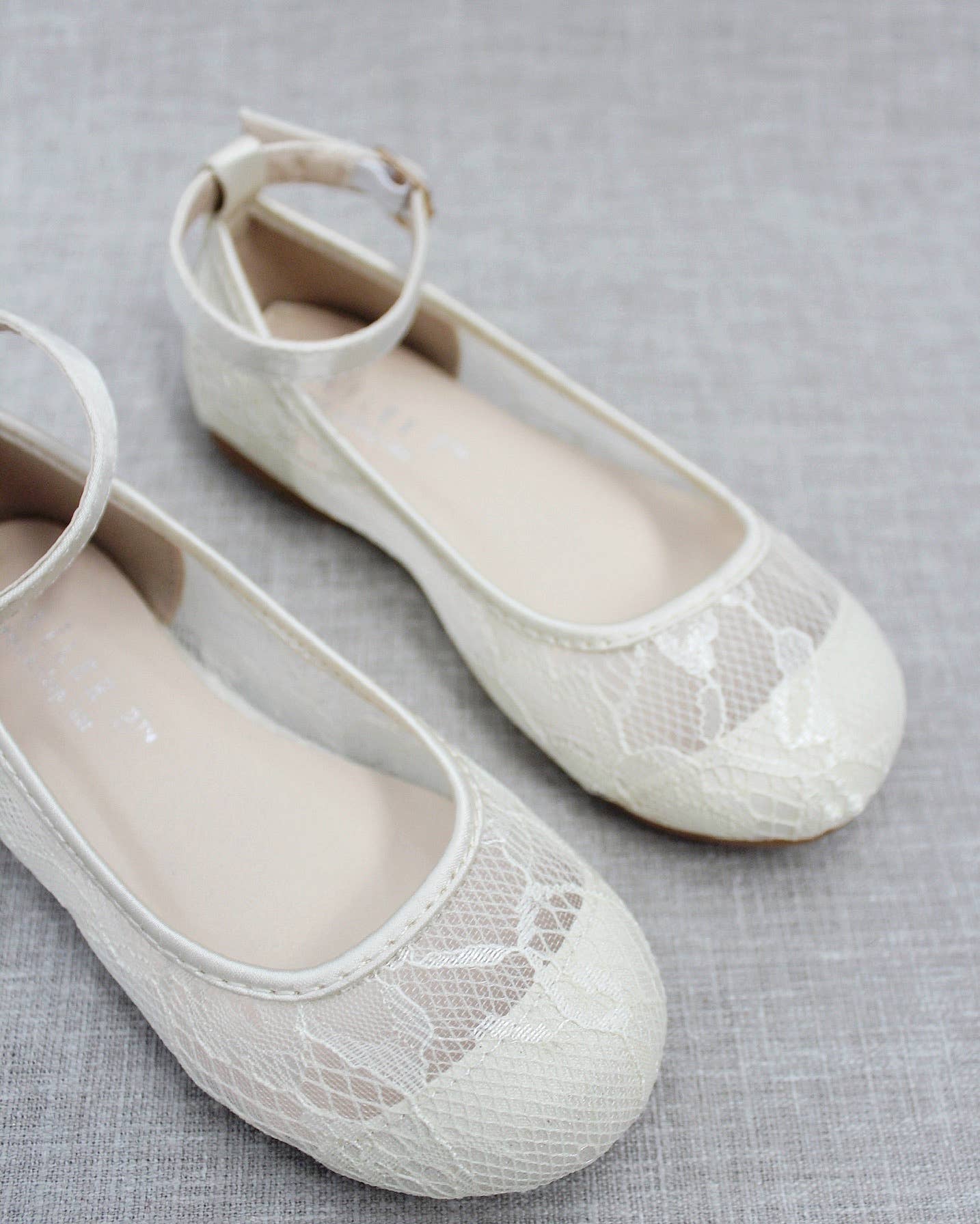 Kailee P. - Wholesale Flats/Loafers - Kids - Lace Ballet Flats with Ankle Strap5