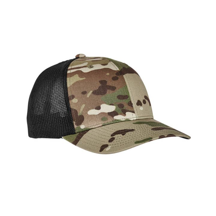 Total Apparel - Wholesale Trucker Hat - Unisex - Yupoong 6511MC - Adult Flexfit Multicam Trucker Mesh Cap1