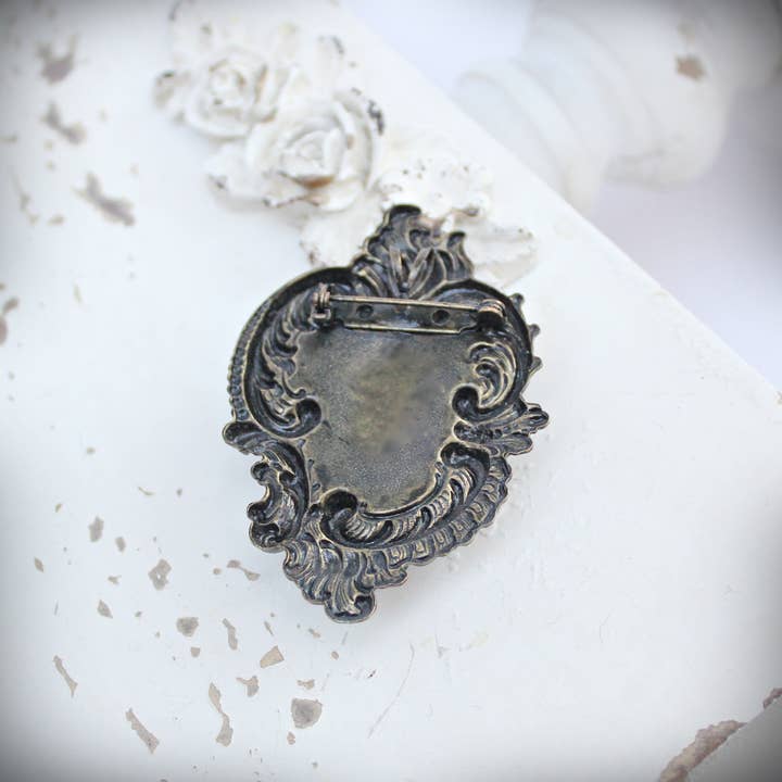 Circa 1890 - Wholesale Brooch - Blue and White Art Nouveau Cameo Brooch /Pendant