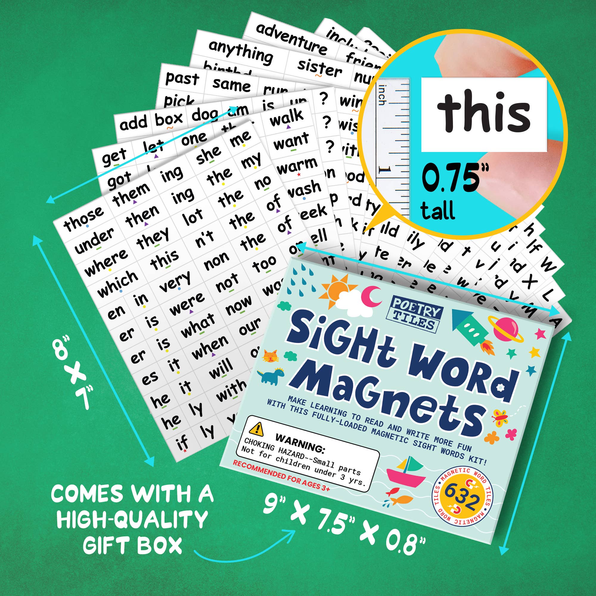 Upgraded Us - Wholesale Magnet - Kids & Baby - Poetry Tiles Sight Word Magnets Kit - 632 Sight Words1