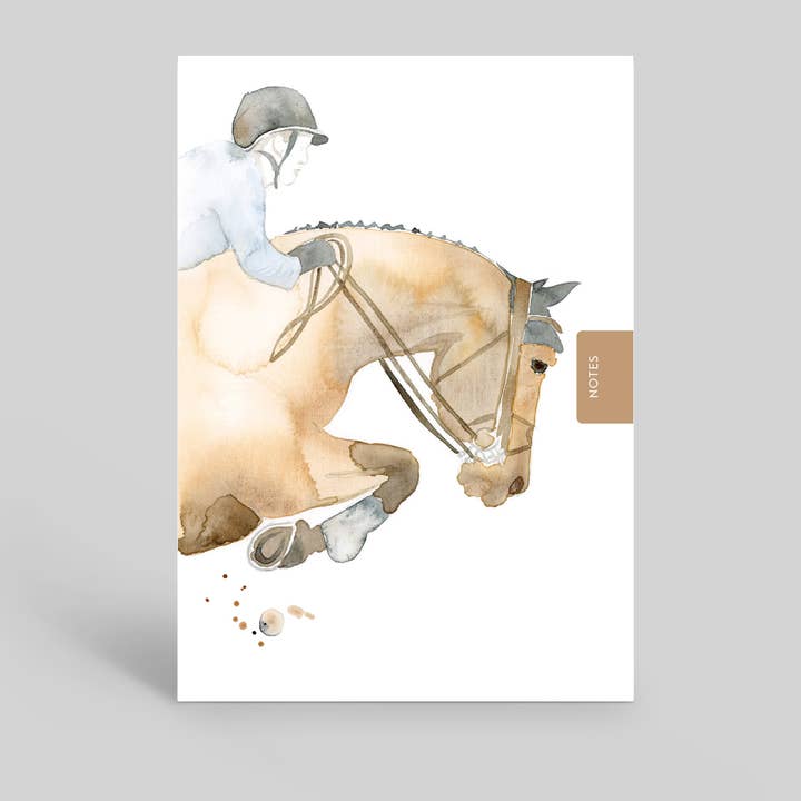 NOTEBOOK A6: Horse, Competition, Equine, Watercolour, for wholesale by Deckled Edge Ltd